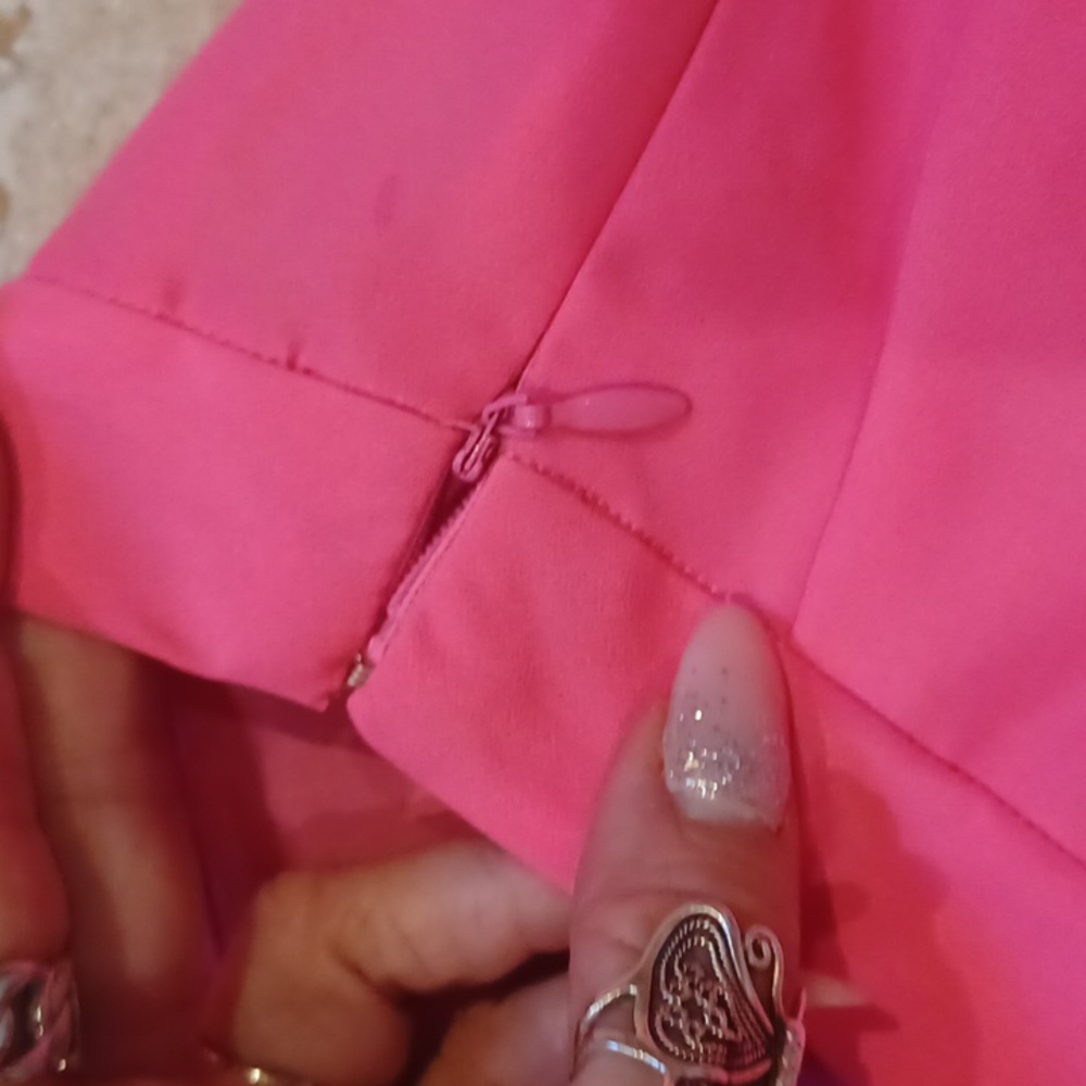 J. Crew Factory Orange/Pink Color Block Silky Skirt - Picture 6 of 7